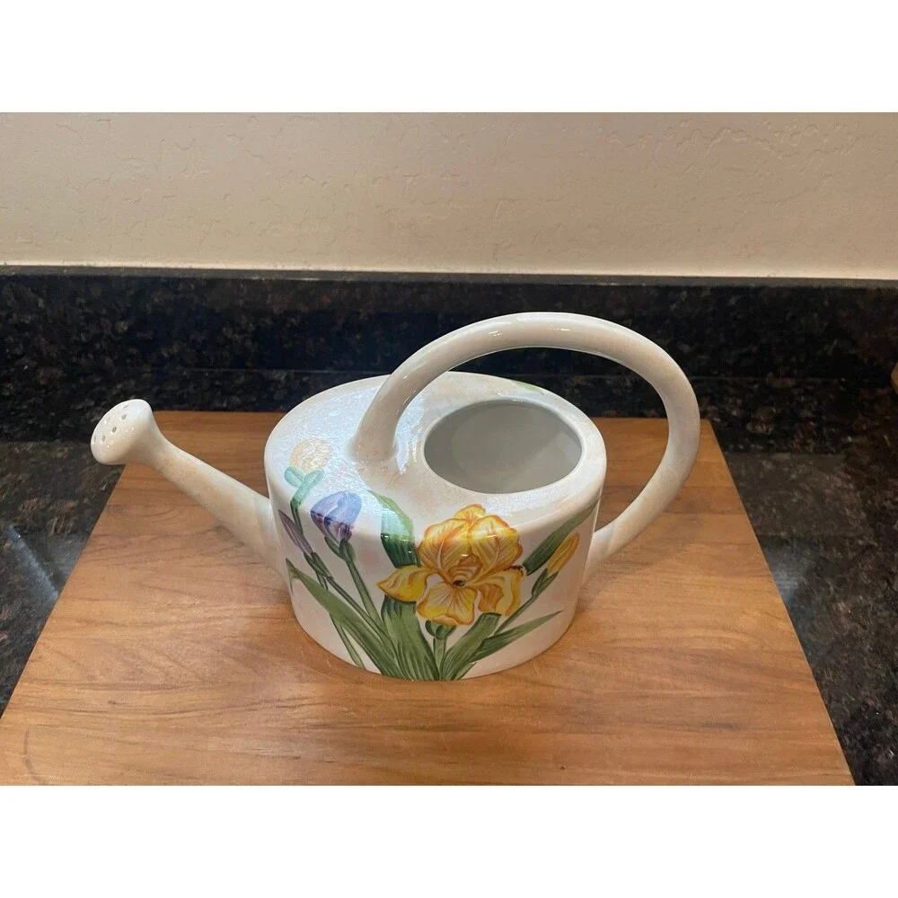 Off 5th ave Italian Ceramic Iris Watering Can 105